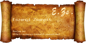 Eszenyi Zsanett névjegykártya